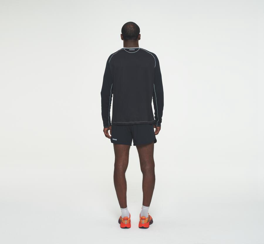 Hoka One One Mens Tops - Performance Long Sleeve - Blue/Black - CNGF84176